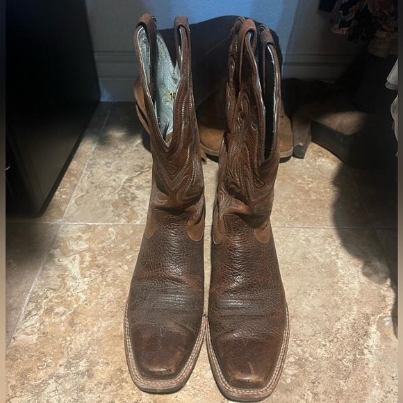 Dark brown leather western boots - Picture 3 of 6